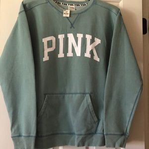 NWT Victoria Secret PINK sweatshirt. Distressed neck, waistband and cuffs.